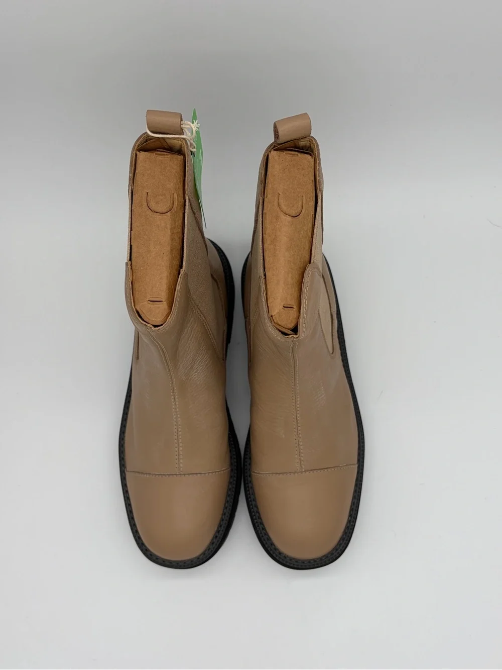 Sam Edelman Taupe Leather Chelsea Lug Boots